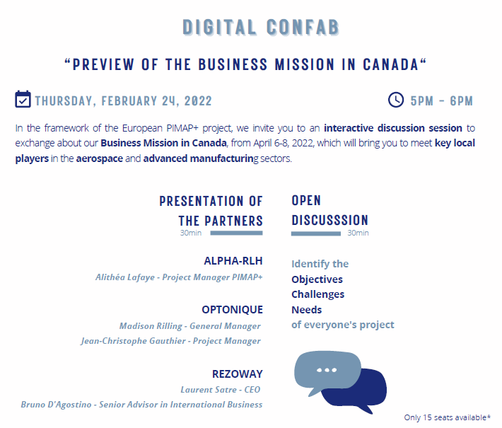 Évènement Digital confab: let's build the business mission in Canada together!