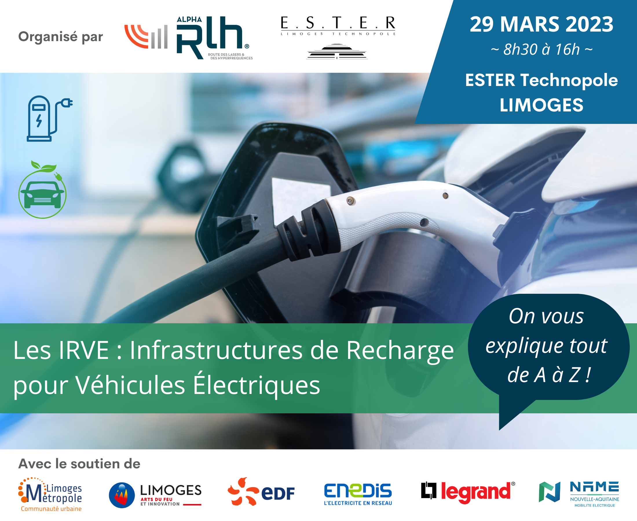 Évènement Les IRVE : Infrastructures de Recharge pour Véhicules Electriques ‘’On vous explique tout de A à Z ! ‘’